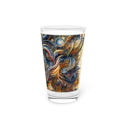 Ethos Web Abstract Pint Glass, 16oz - ATUH.ART