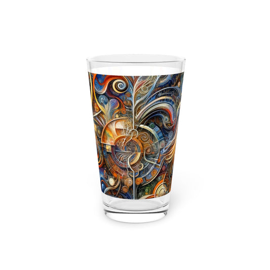 Ethos Web Abstract Pint Glass, 16oz - ATUH.ART