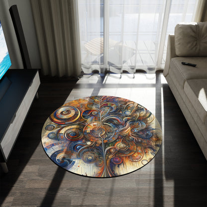Ethos Web Abstract Round Rug - ATUH.ART