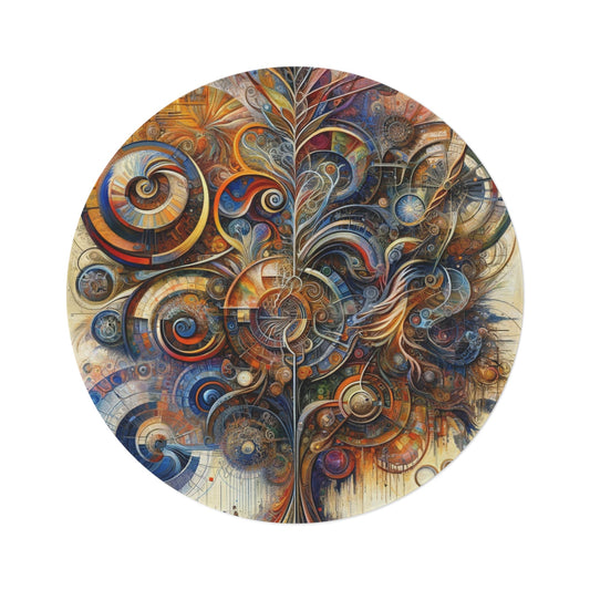 Ethos Web Abstract Round Rug - ATUH.ART