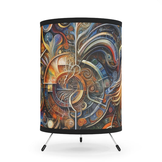 Ethos Web Abstract Tripod Lamp with High-Res Printed Shade, US\CA plug - ATUH.ART