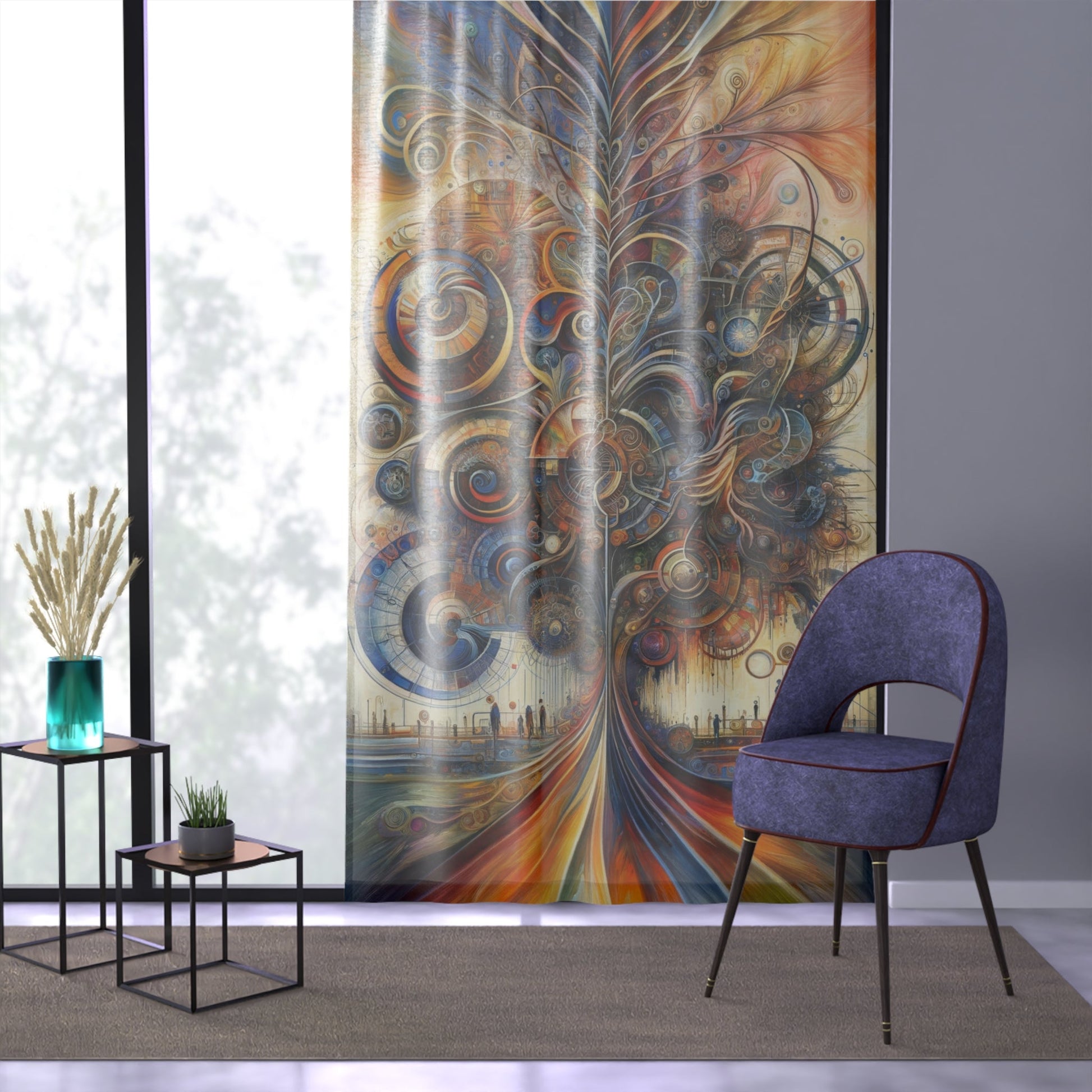 Ethos Web Abstract Window Curtain - ATUH.ART