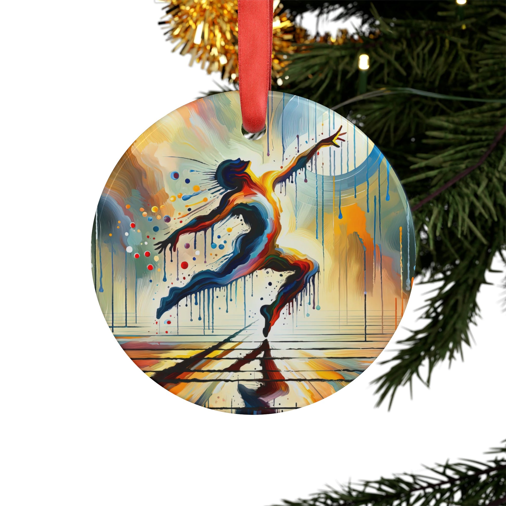 Expressive Dance Reflection Acrylic Ornament with Ribbon - ATUH.ART