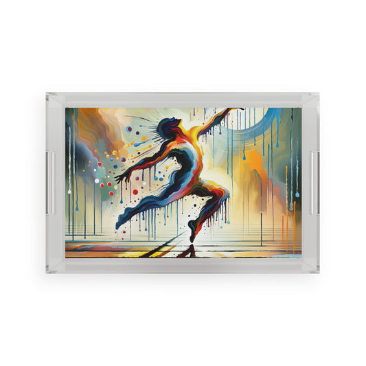 Expressive Dance Reflection Acrylic Serving Tray - ATUH.ART