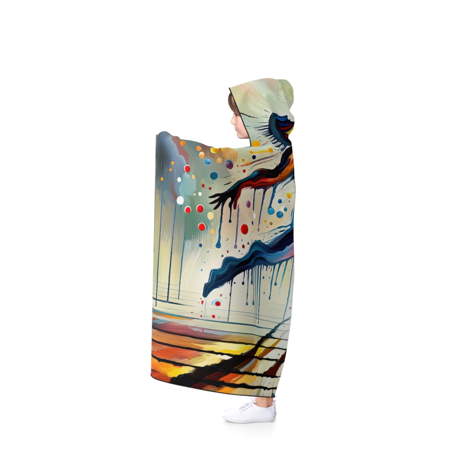 Expressive Dance Reflection Hooded Blanket - ATUH.ART