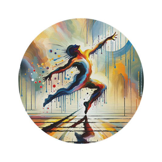 Expressive Dance Reflection Round Rug - ATUH.ART