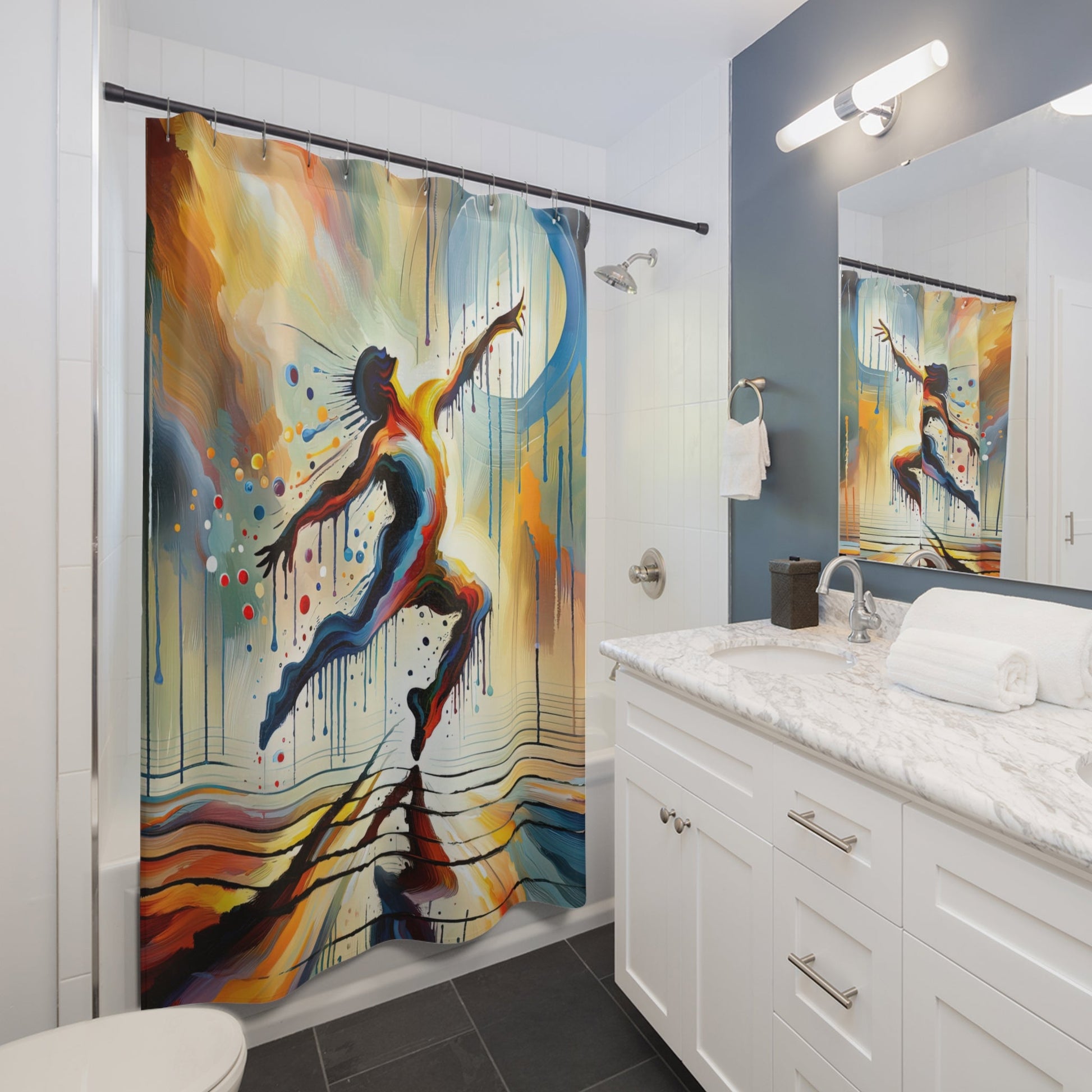Expressive Dance Reflection Shower Curtains - ATUH.ART