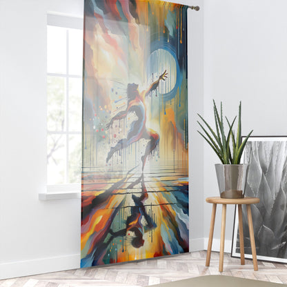 Expressive Dance Reflection Window Curtain - ATUH.ART