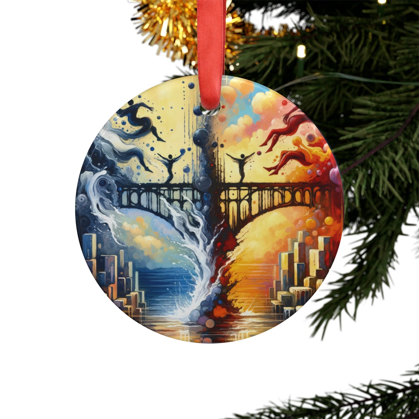 Faithful Diving Bridges Acrylic Ornament with Ribbon - ATUH.ART