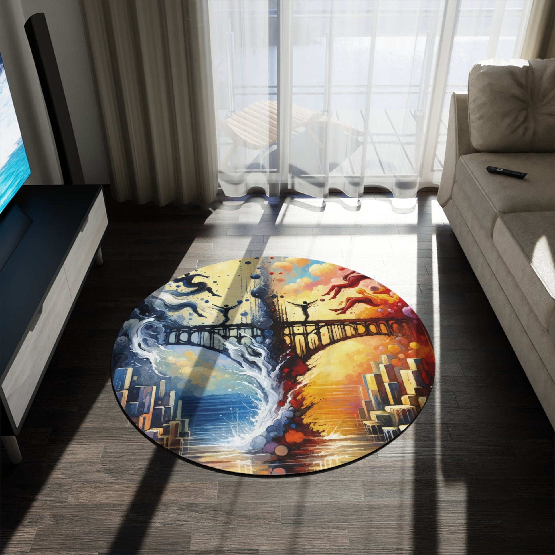Faithful Diving Bridges Round Rug - ATUH.ART