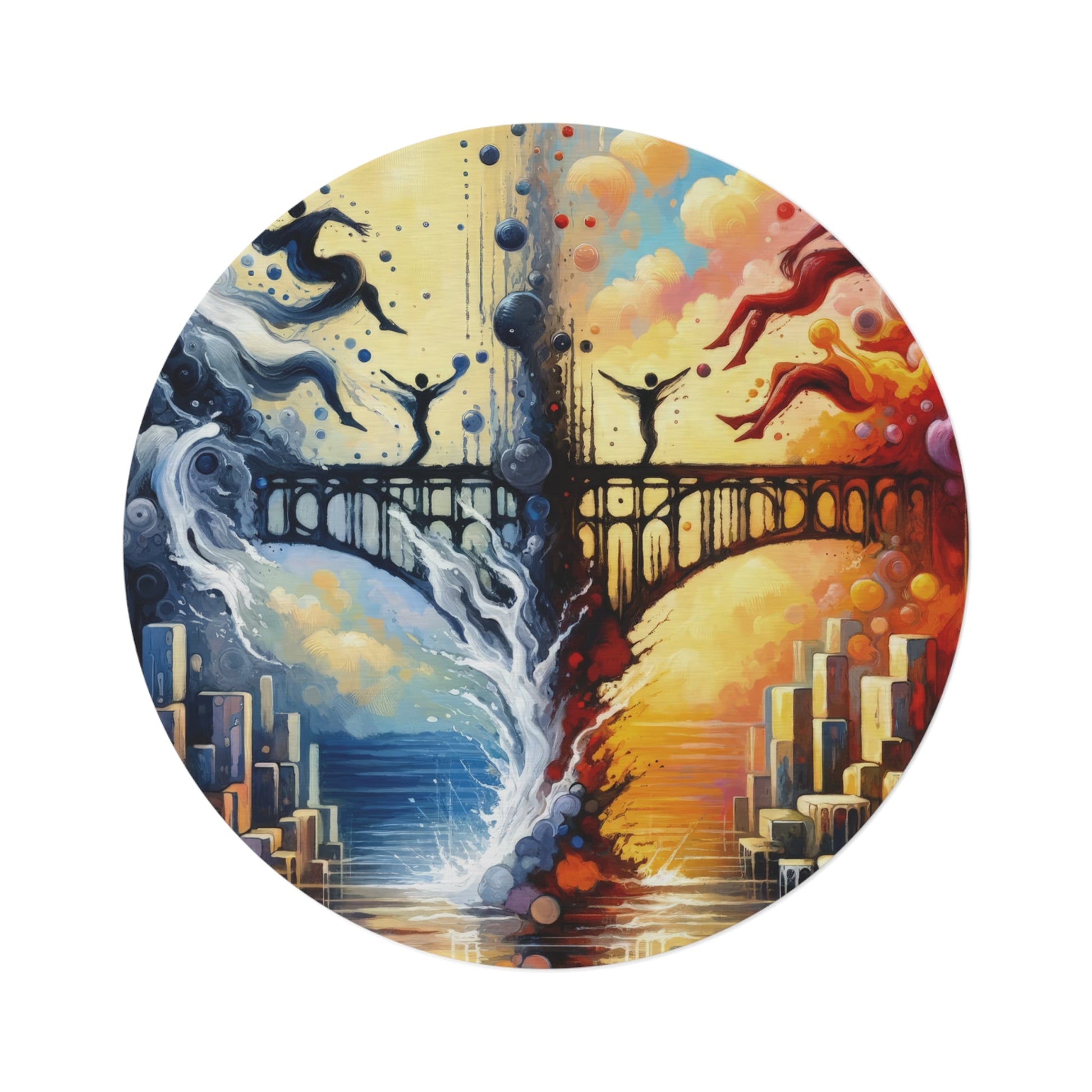 Faithful Diving Bridges Round Rug - ATUH.ART