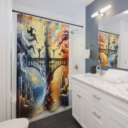 Faithful Diving Bridges Shower Curtains - ATUH.ART