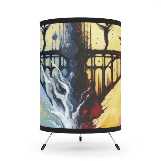 Faithful Diving Bridges Tripod Lamp with High-Res Printed Shade, US\CA plug - ATUH.ART