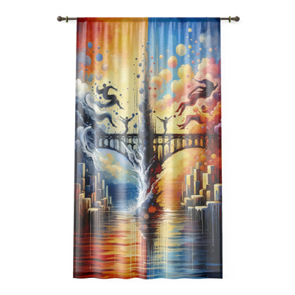 Faithful Diving Bridges Window Curtain - ATUH.ART