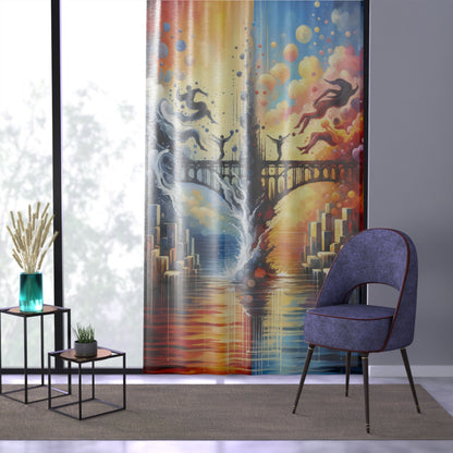 Faithful Diving Bridges Window Curtain - ATUH.ART