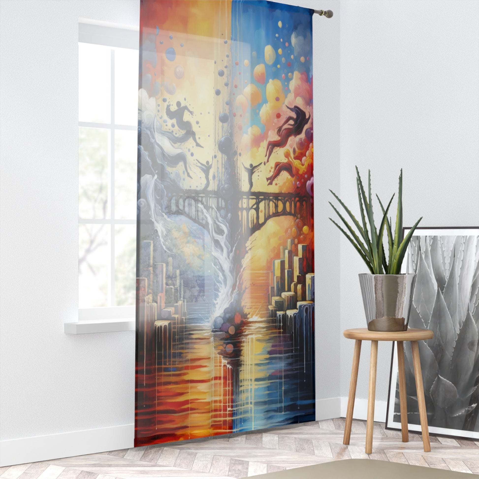 Faithful Diving Bridges Window Curtain - ATUH.ART