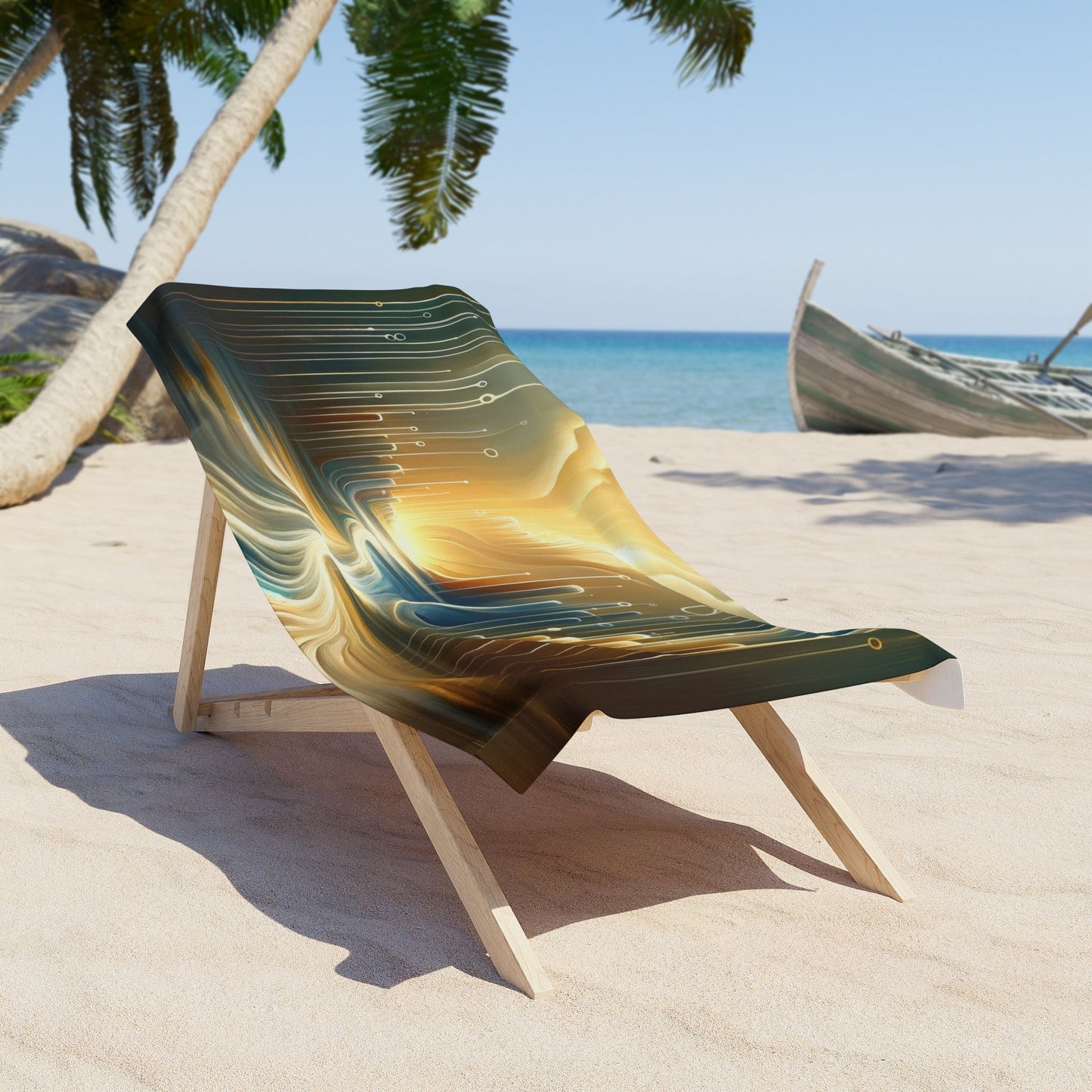 Frequency Shift Evocative Beach Towel - ATUH.ART