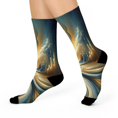 Frequency Shift Evocative Cushioned Crew Socks - ATUH.ART