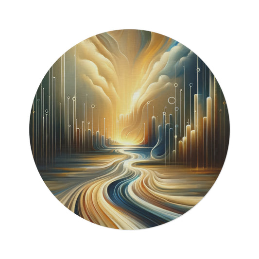 Frequency Shift Evocative Round Rug - ATUH.ART