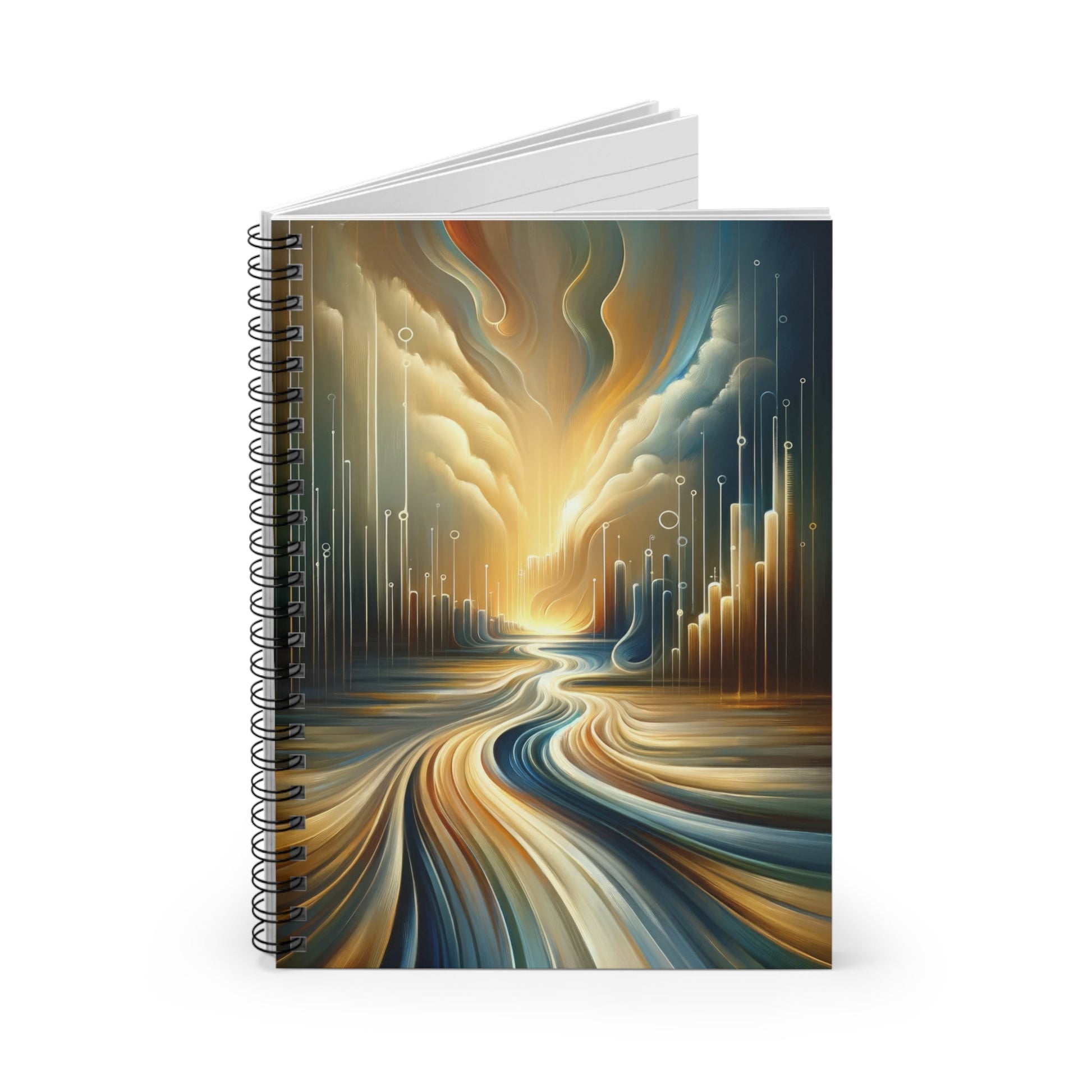 Frequency Shift Evocative Spiral Notebook - Ruled Line - ATUH.ART