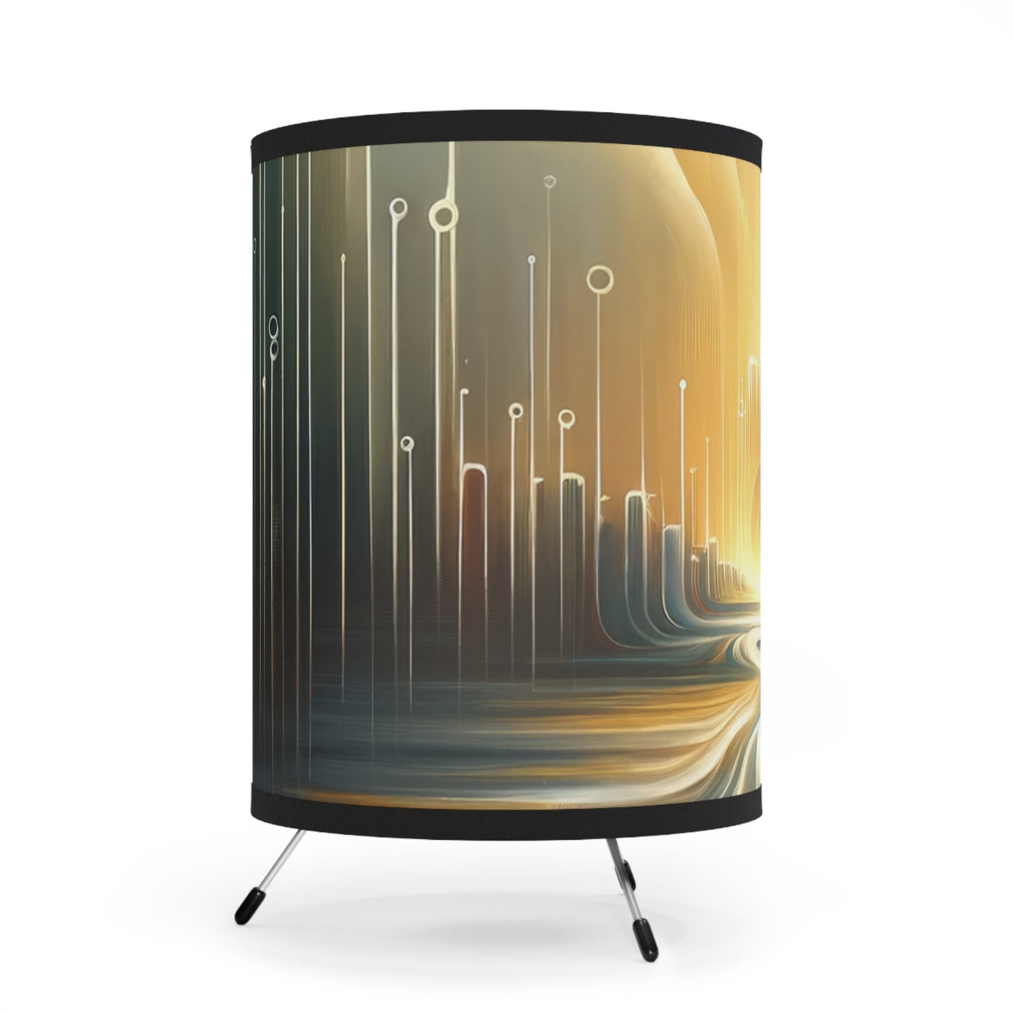 Frequency Shift Evocative Tripod Lamp with High-Res Printed Shade, US\CA plug - ATUH.ART