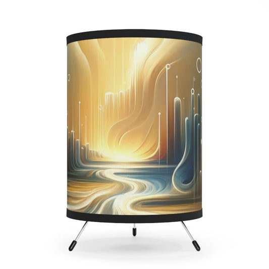 Frequency Shift Evocative Tripod Lamp with High-Res Printed Shade, US\CA plug - ATUH.ART