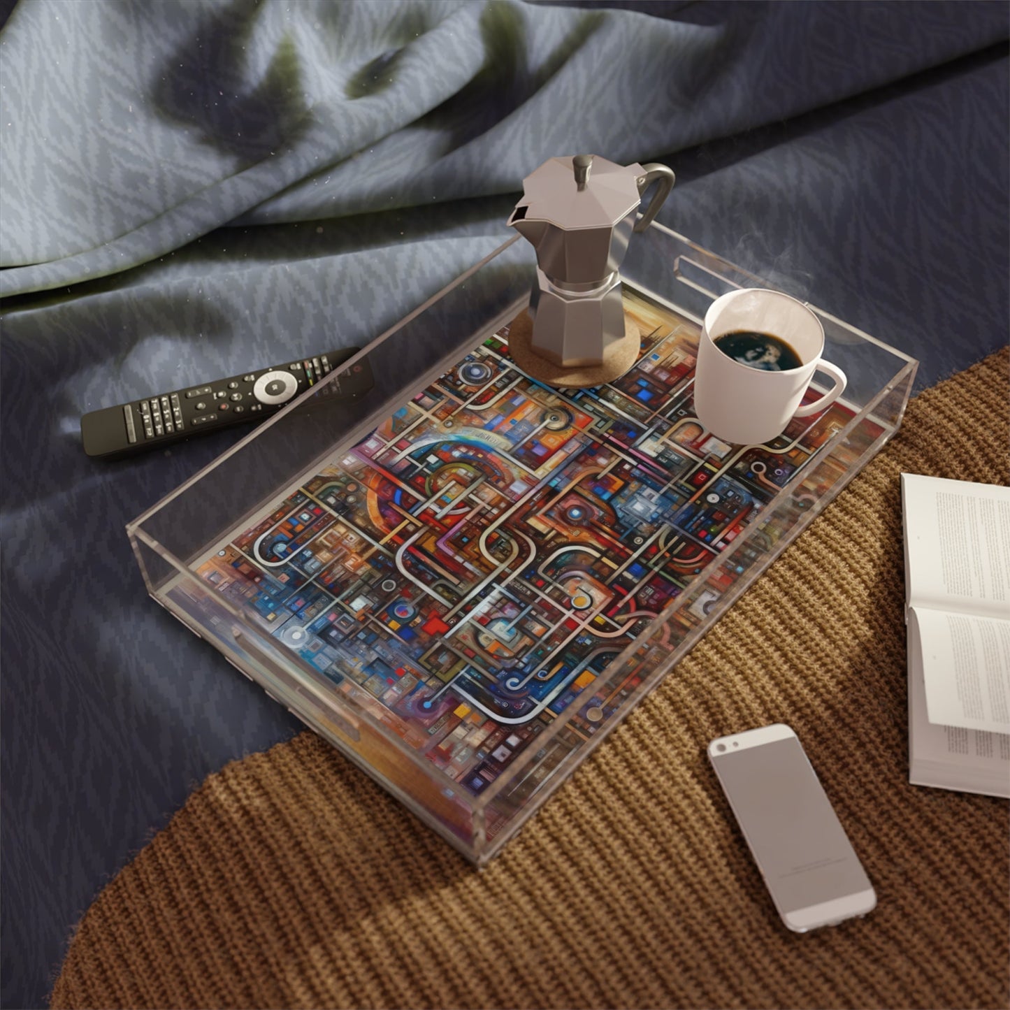 Grandest App Tapestry Acrylic Serving Tray - ATUH.ART