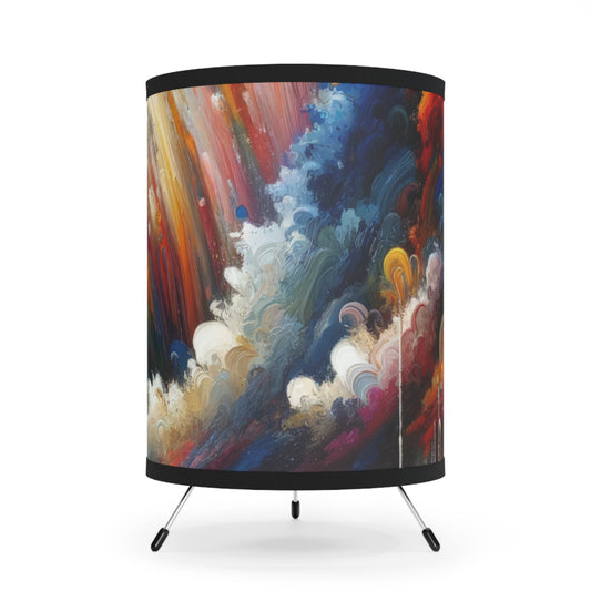 Grandiose Transformation Tachism Tripod Lamp with High-Res Printed Shade, US\CA plug - ATUH.ART