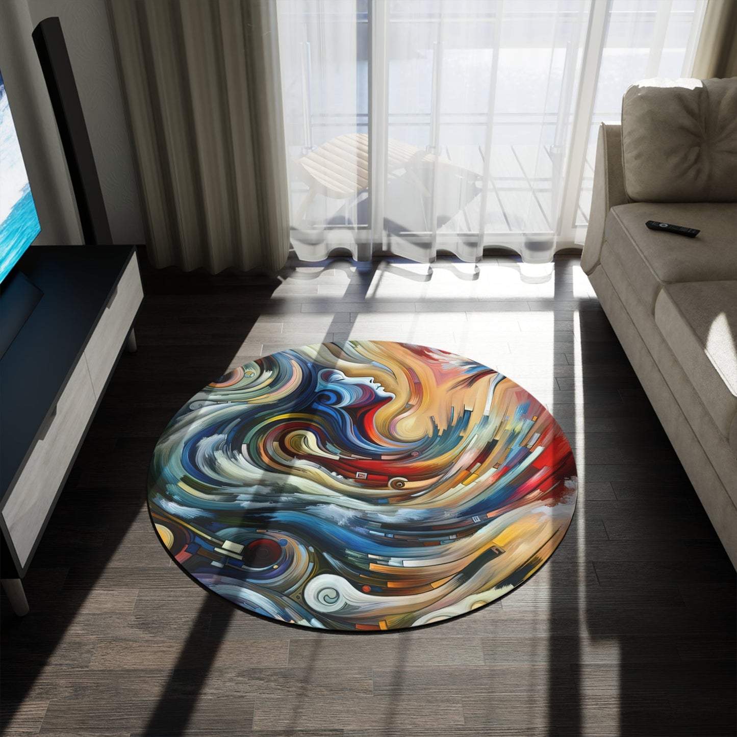 Gratitude Melodic Transformation Round Rug - ATUH.ART