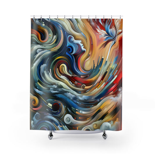 Gratitude Melodic Transformation Shower Curtains - ATUH.ART