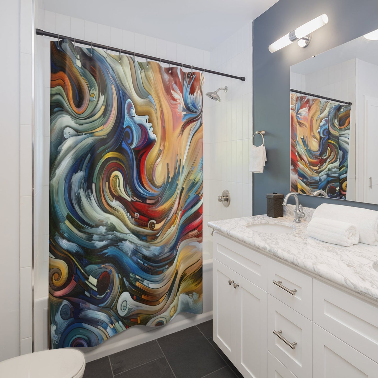 Gratitude Melodic Transformation Shower Curtains - ATUH.ART