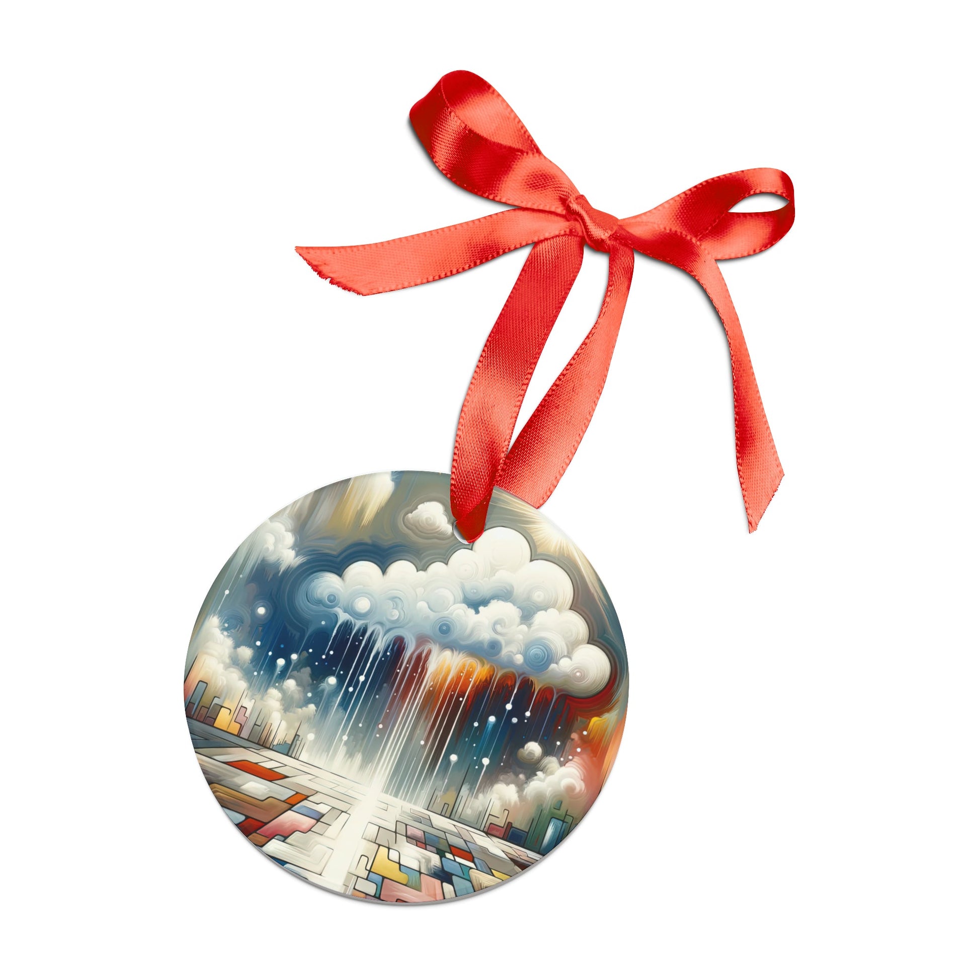 Grounding Silver Clouds Acrylic Ornament with Ribbon - ATUH.ART