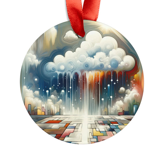 Grounding Silver Clouds Acrylic Ornament with Ribbon - ATUH.ART