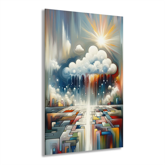 Grounding Silver Clouds Acrylic Prints (French Cleat Hanging) - ATUH.ART