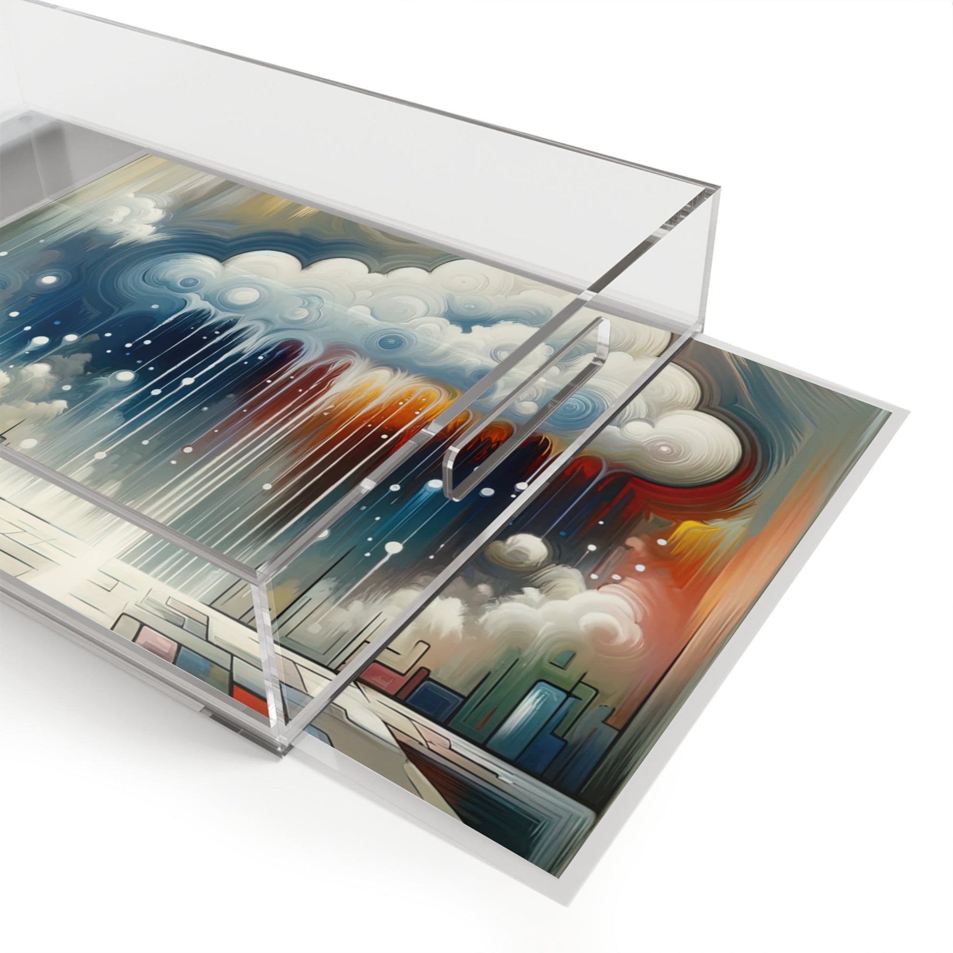 Grounding Silver Clouds Acrylic Serving Tray - ATUH.ART