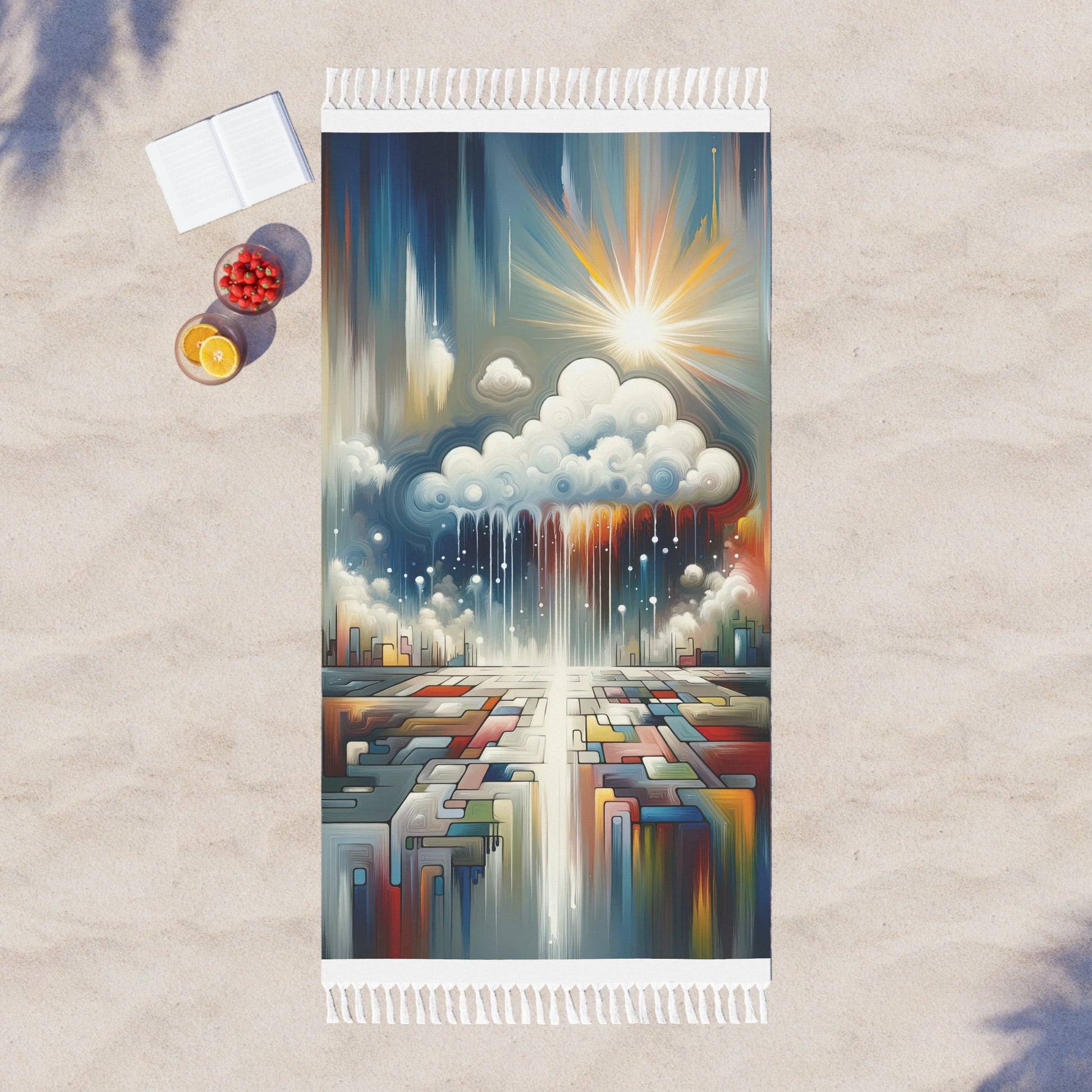 Grounding Silver Clouds Boho Beach Cloth - ATUH.ART