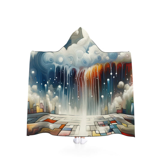 Grounding Silver Clouds Hooded Blanket - ATUH.ART