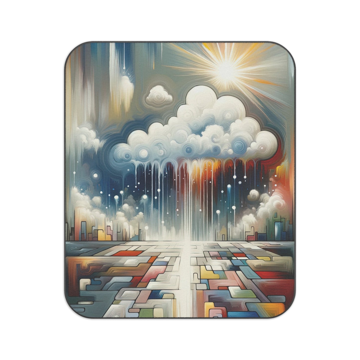 Grounding Silver Clouds Picnic Blanket - ATUH.ART