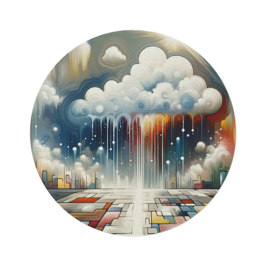 Grounding Silver Clouds Round Rug - ATUH.ART