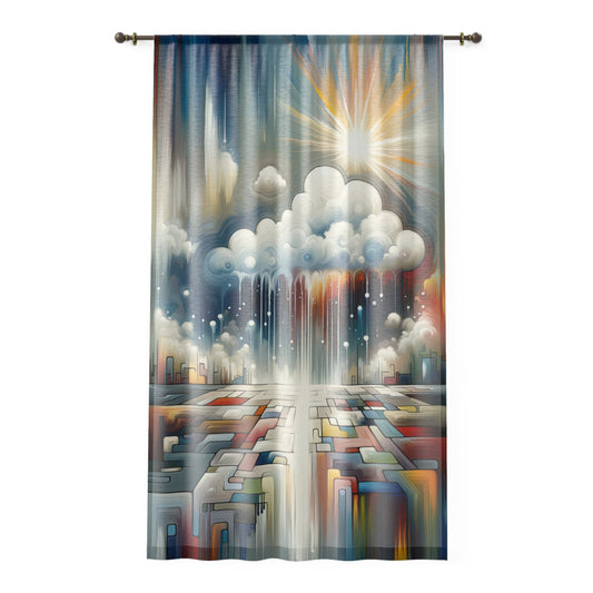 Grounding Silver Clouds Window Curtain - ATUH.ART