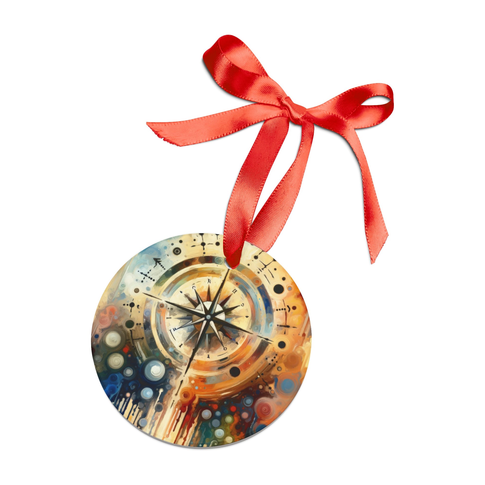 Guidance Abstract Compass Acrylic Ornament with Ribbon - ATUH.ART
