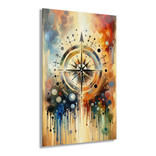 Guidance Abstract Compass Acrylic Prints (French Cleat Hanging) - ATUH.ART