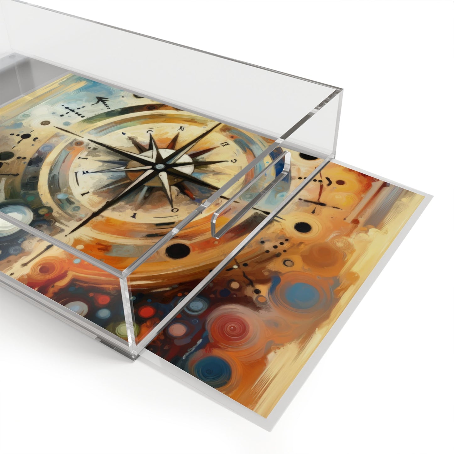 Guidance Abstract Compass Acrylic Serving Tray - ATUH.ART