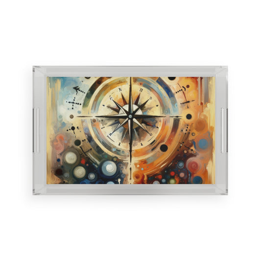 Guidance Abstract Compass Acrylic Serving Tray - ATUH.ART