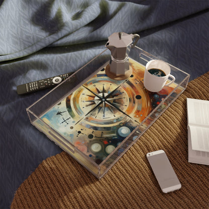 Guidance Abstract Compass Acrylic Serving Tray - ATUH.ART