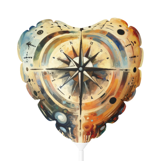 Guidance Abstract Compass Balloon (Round and Heart-shaped), 11" - ATUH.ART