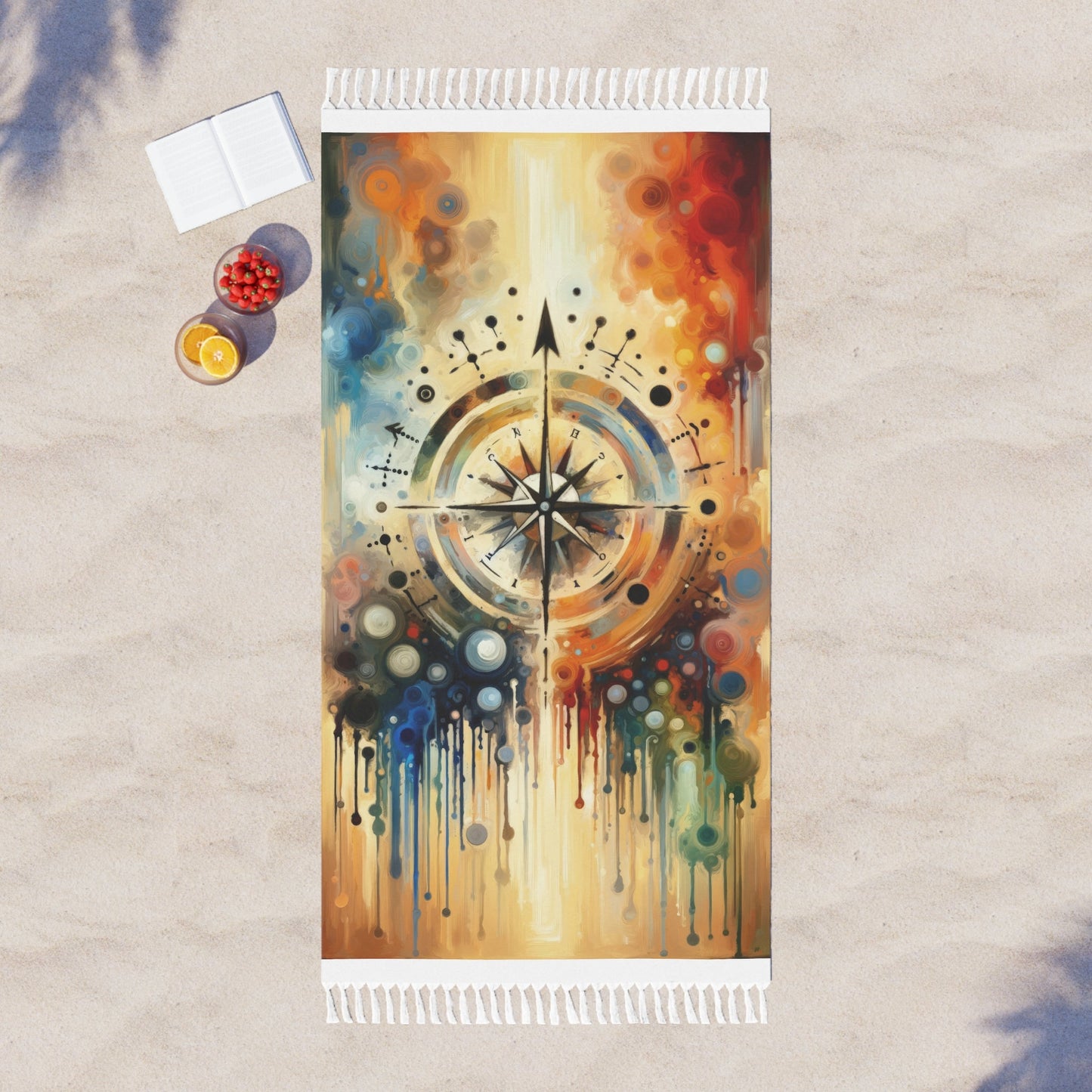 Guidance Abstract Compass Boho Beach Cloth - ATUH.ART