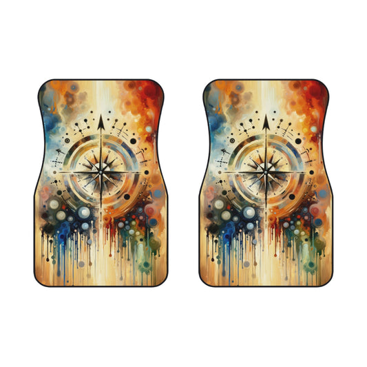 Guidance Abstract Compass Car Mats (2x Front) - ATUH.ART