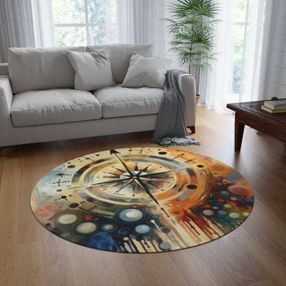 Guidance Abstract Compass Round Rug - ATUH.ART