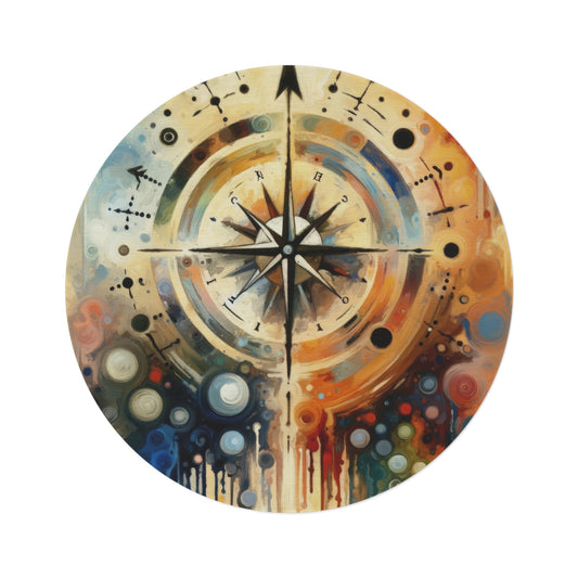 Guidance Abstract Compass Round Rug - ATUH.ART